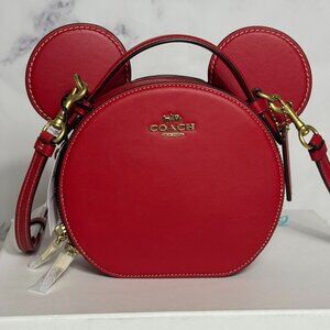 NWT Coach X Disney Women's Mickey Mouse Ear Bag Small - Electric Red (CM194)